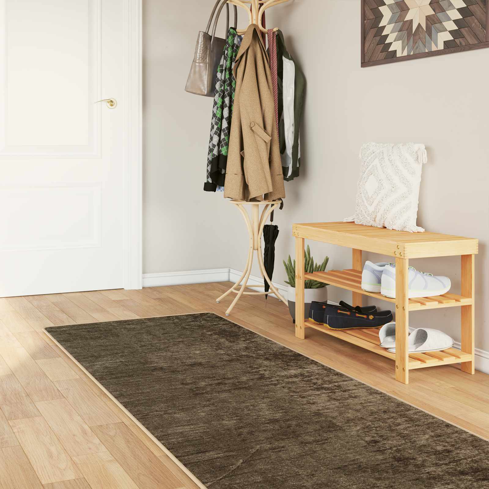 Passadeira marsa verde floresta 100 x 400 cm poliéster e PVC