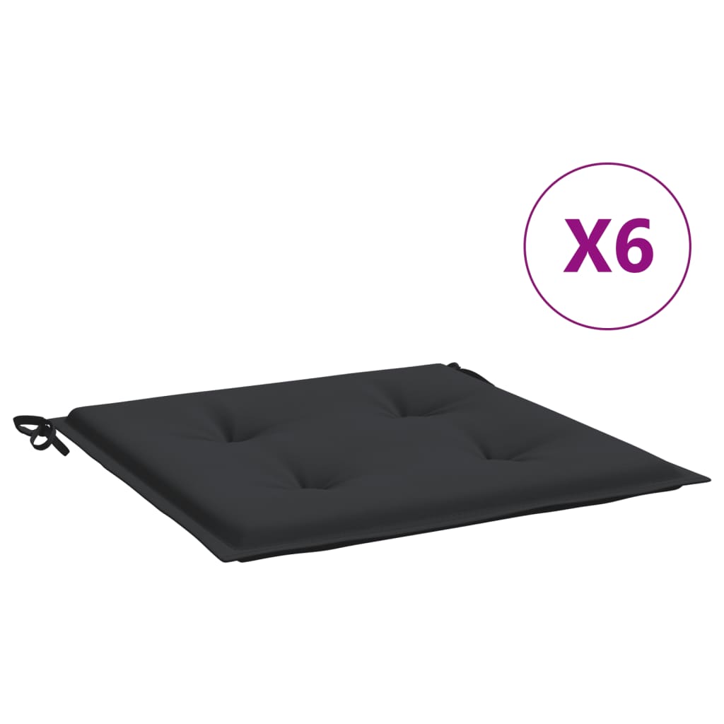 Almofadões p/ cadeiras de jardim 6 pcs tecido oxford preto