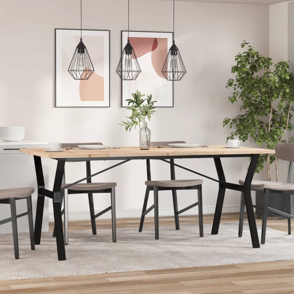 Mesa de jantar estrutura em y 180x90x75,5cm pinho/aço