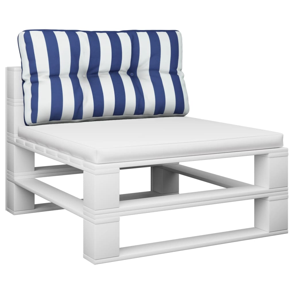 Almofadão para sofá de paletes 80x40x12 cm tecido azul/branco