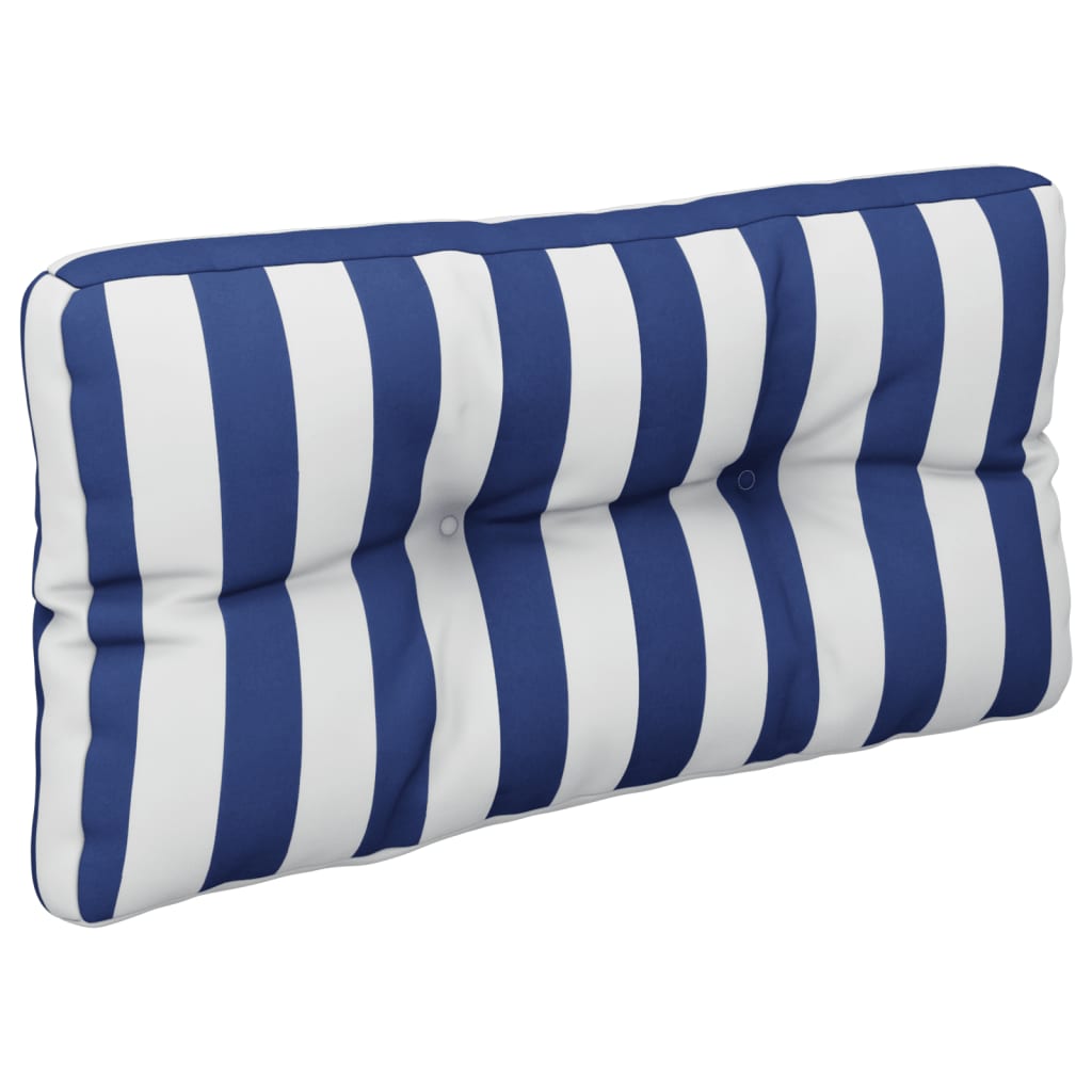 Almofadão para sofá de paletes 80x40x12 cm tecido azul/branco