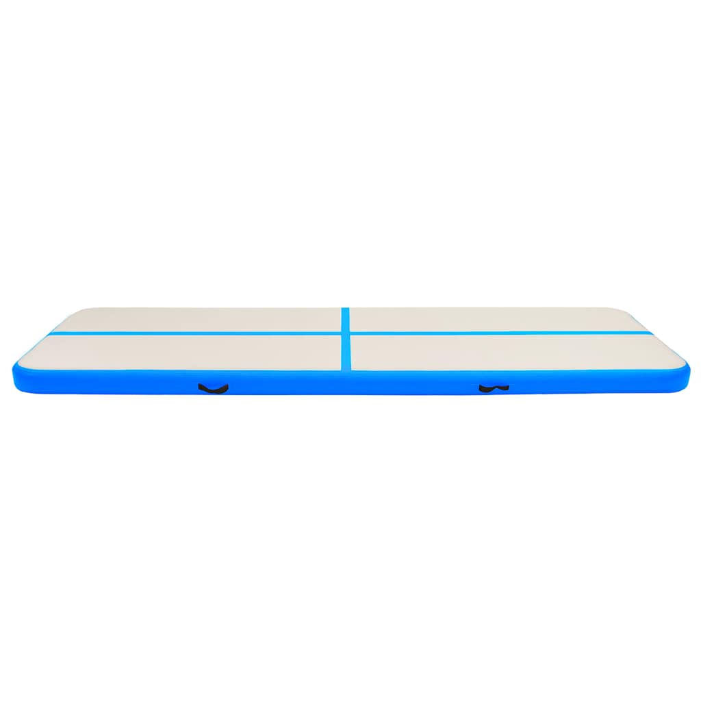 Colchão de ginástica insuflável c/ bomba 800x100x15 cm PVC azul