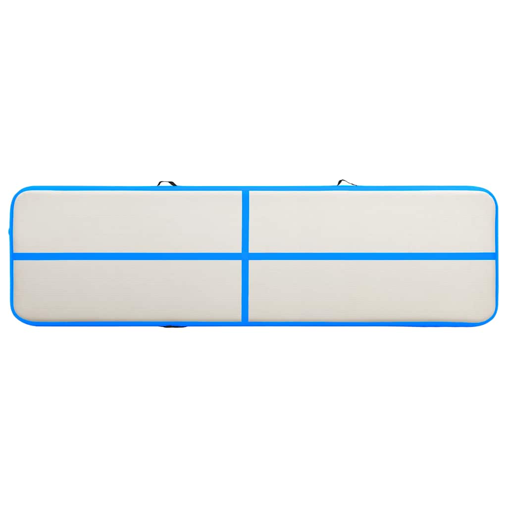 Colchão de ginástica insuflável c/ bomba 800x100x15 cm PVC azul