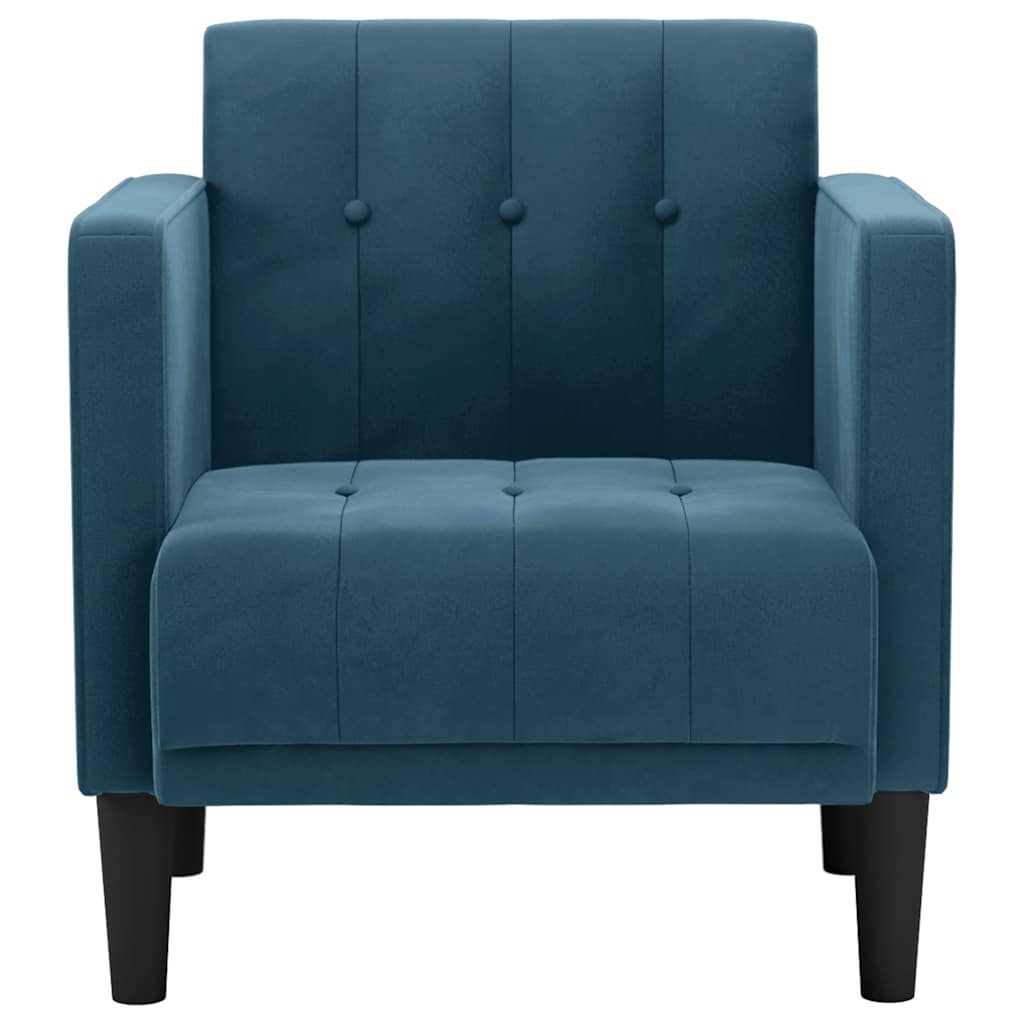 Poltrona com apoio de braços 53 cm veludo azul