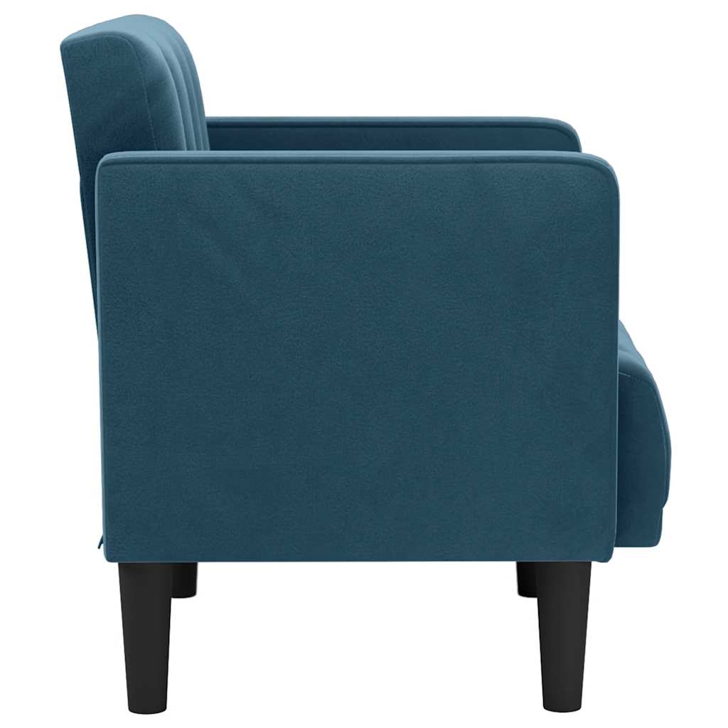 Poltrona com apoio de braços 53 cm veludo azul