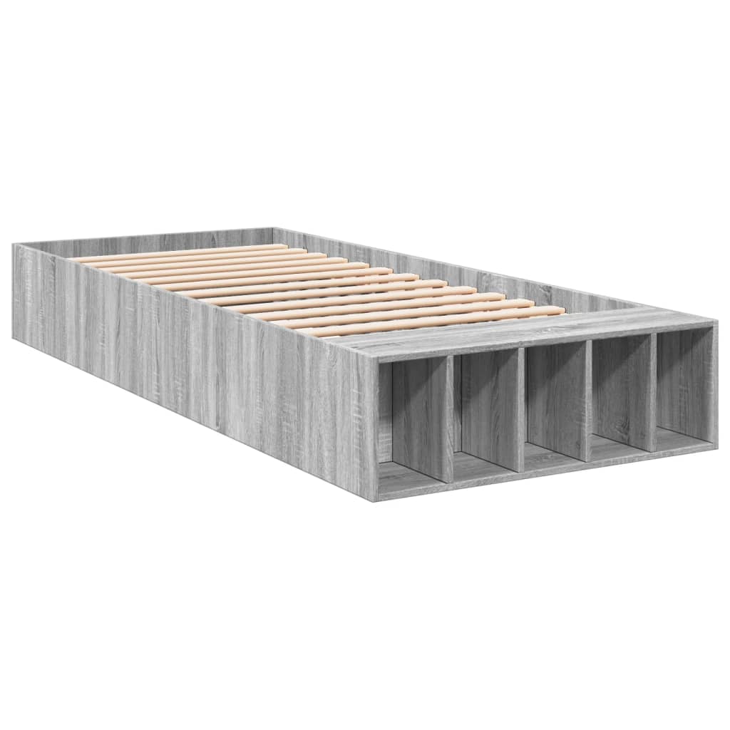 Estrutura cama 90x200 cm derivados de madeira cinzento sonoma