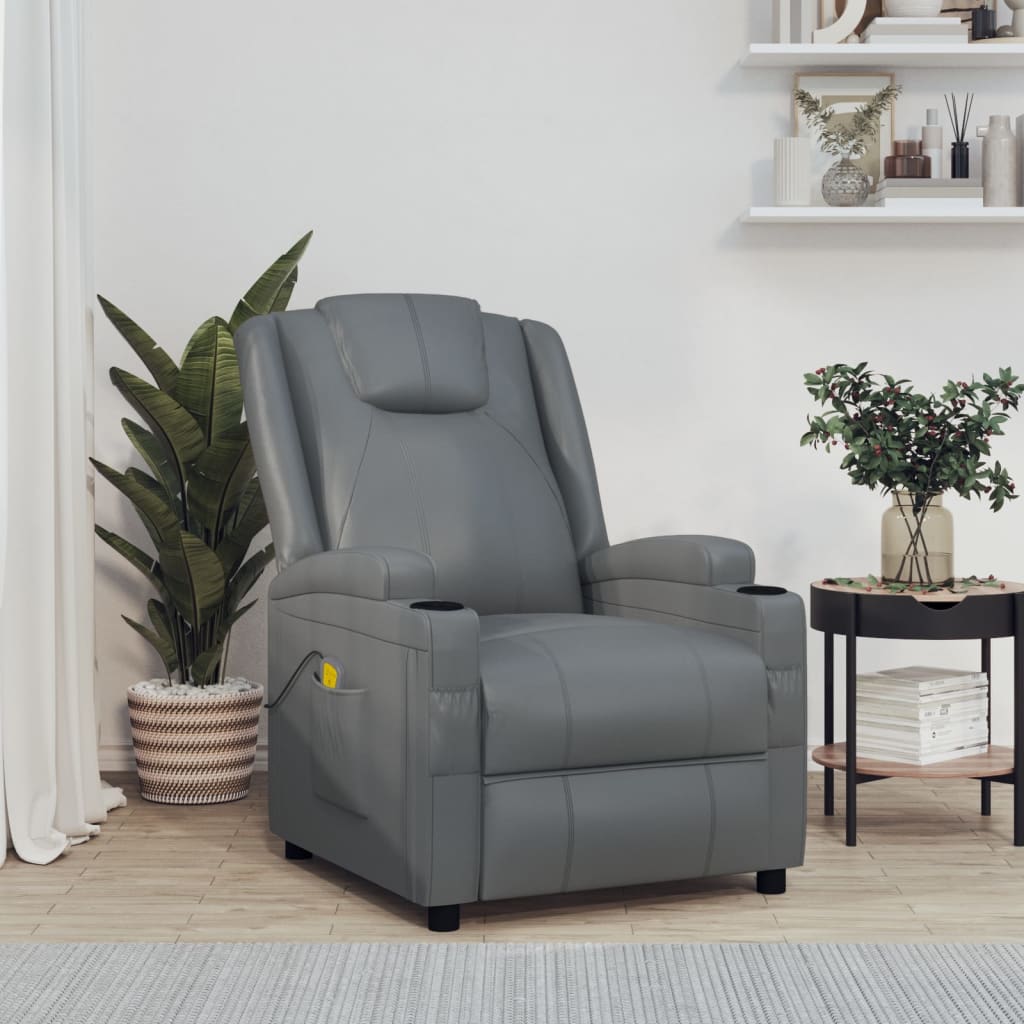 Poltrona de massagens couro artificial antracite