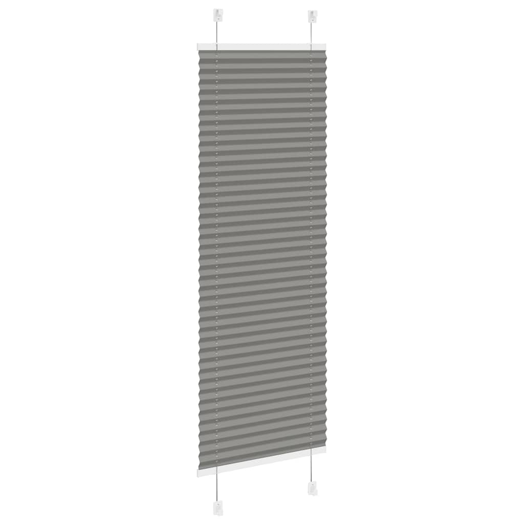 Antracite plissada cega 45x100 cm largura tecido 44,4 cm