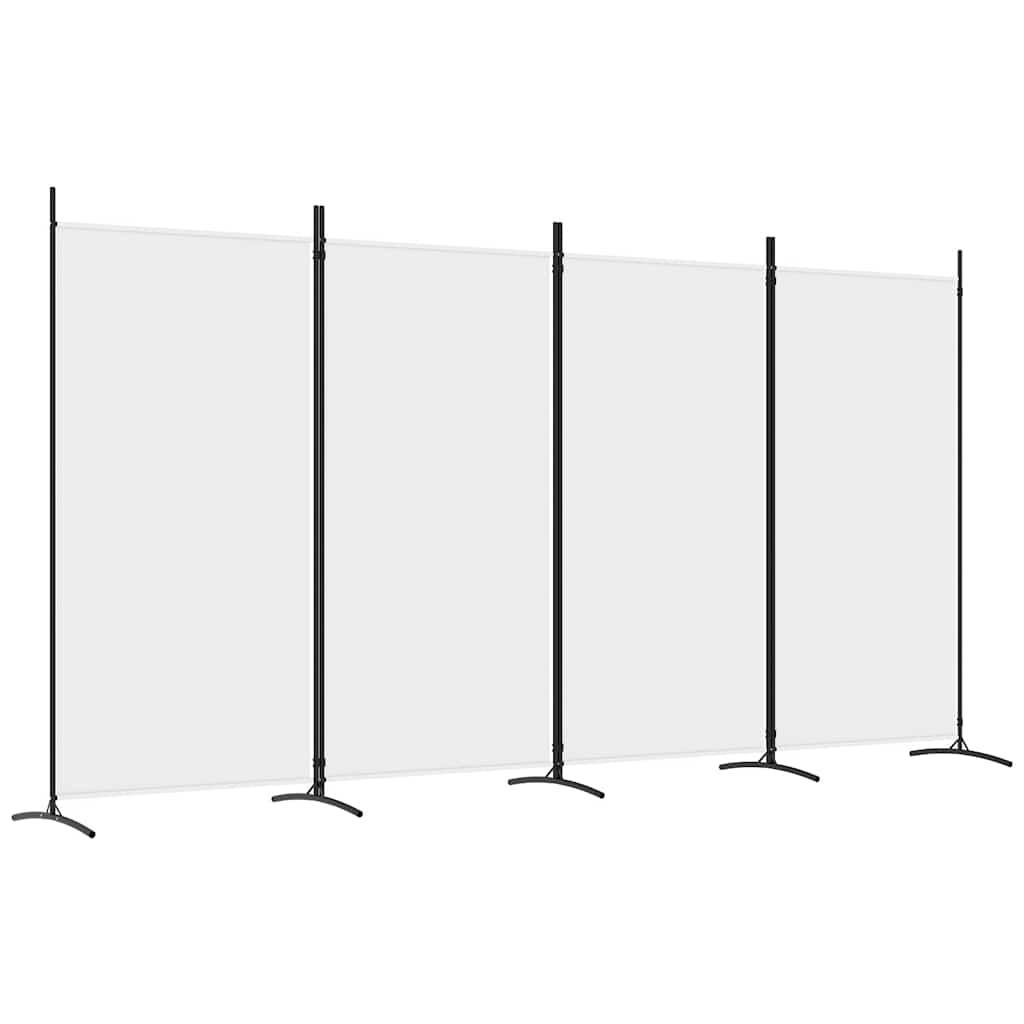 Biombo com 4 painéis 346x180 cm tecido branco