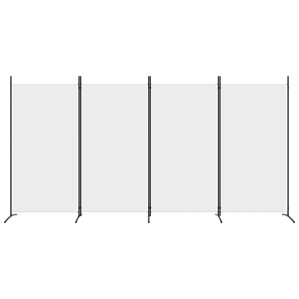 Biombo com 4 painéis 346x180 cm tecido branco