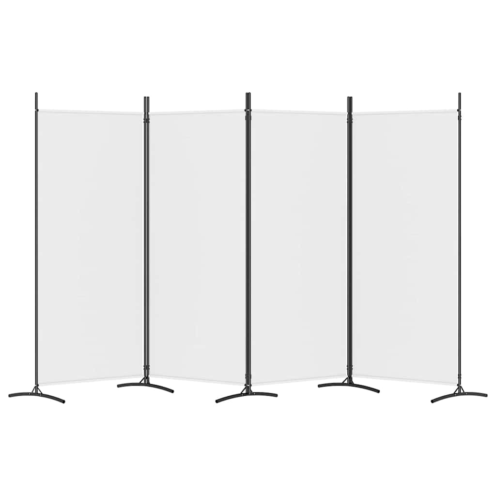 Biombo com 4 painéis 346x180 cm tecido branco