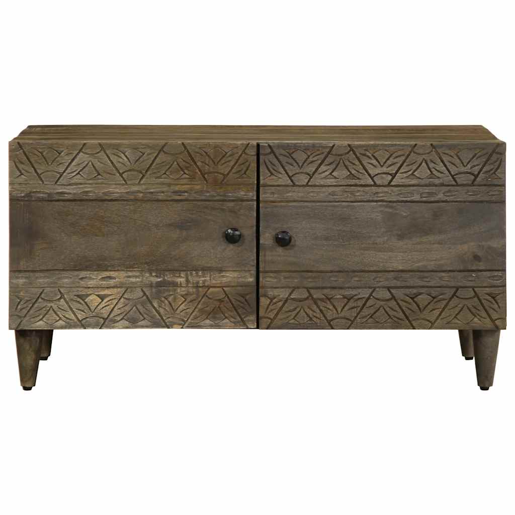 Mesa centro cinzento claro 80x50x40 cm madeira mangueira maciça