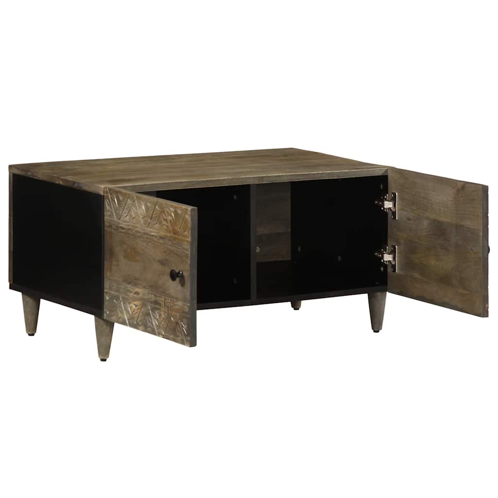 Mesa centro cinzento claro 80x50x40 cm madeira mangueira maciça