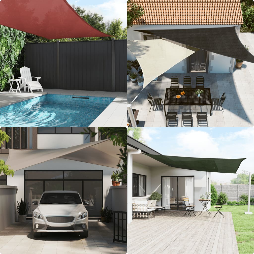 Para-sol estilo vela 160 g/m² 4x4x4m pead laranja