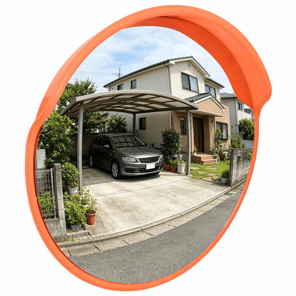 Convex espelho de trânsito para exterior 60 cm policarbonato laranja