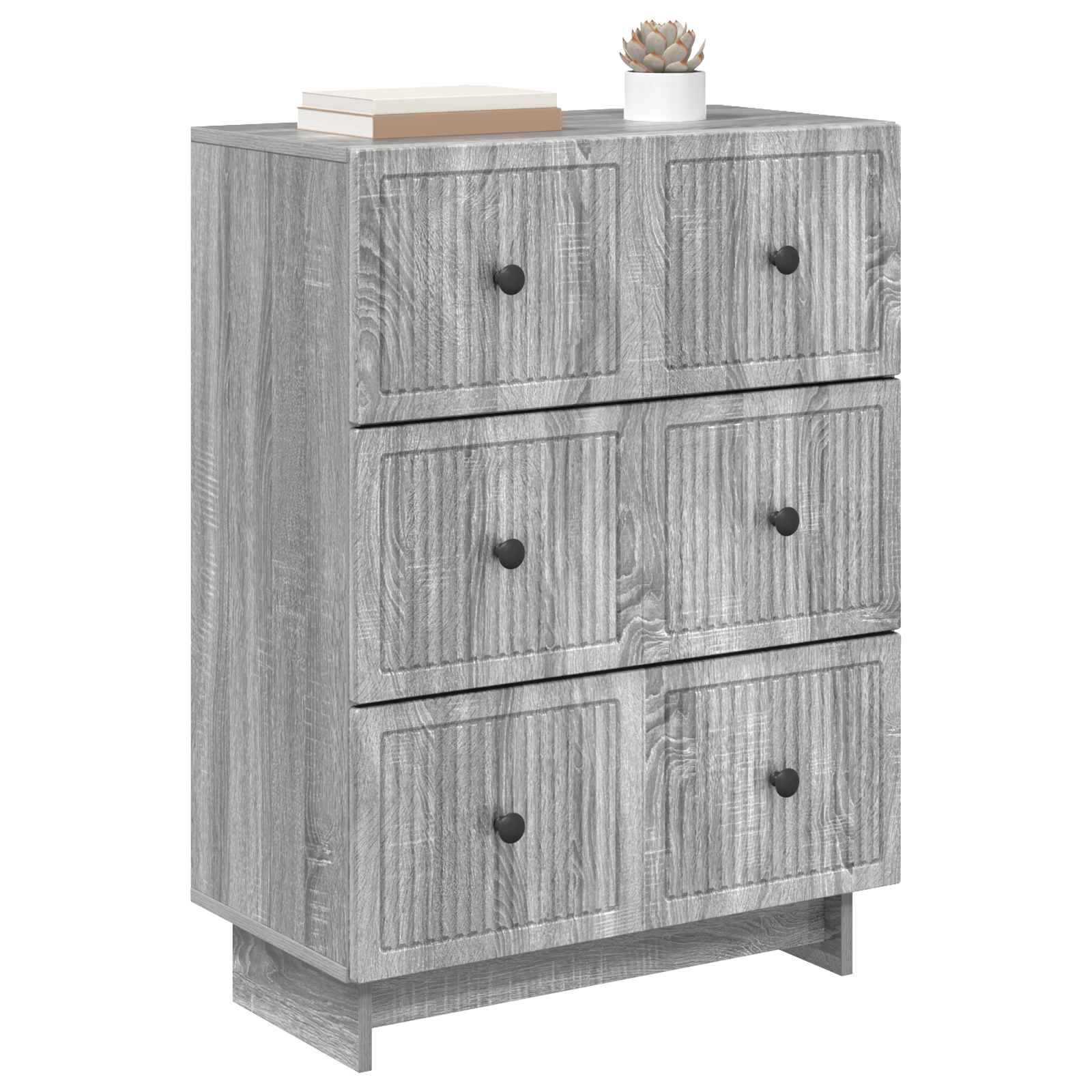 Gabinete de gavetas sonoma cinzento 66 x 34,5 x 90 cm