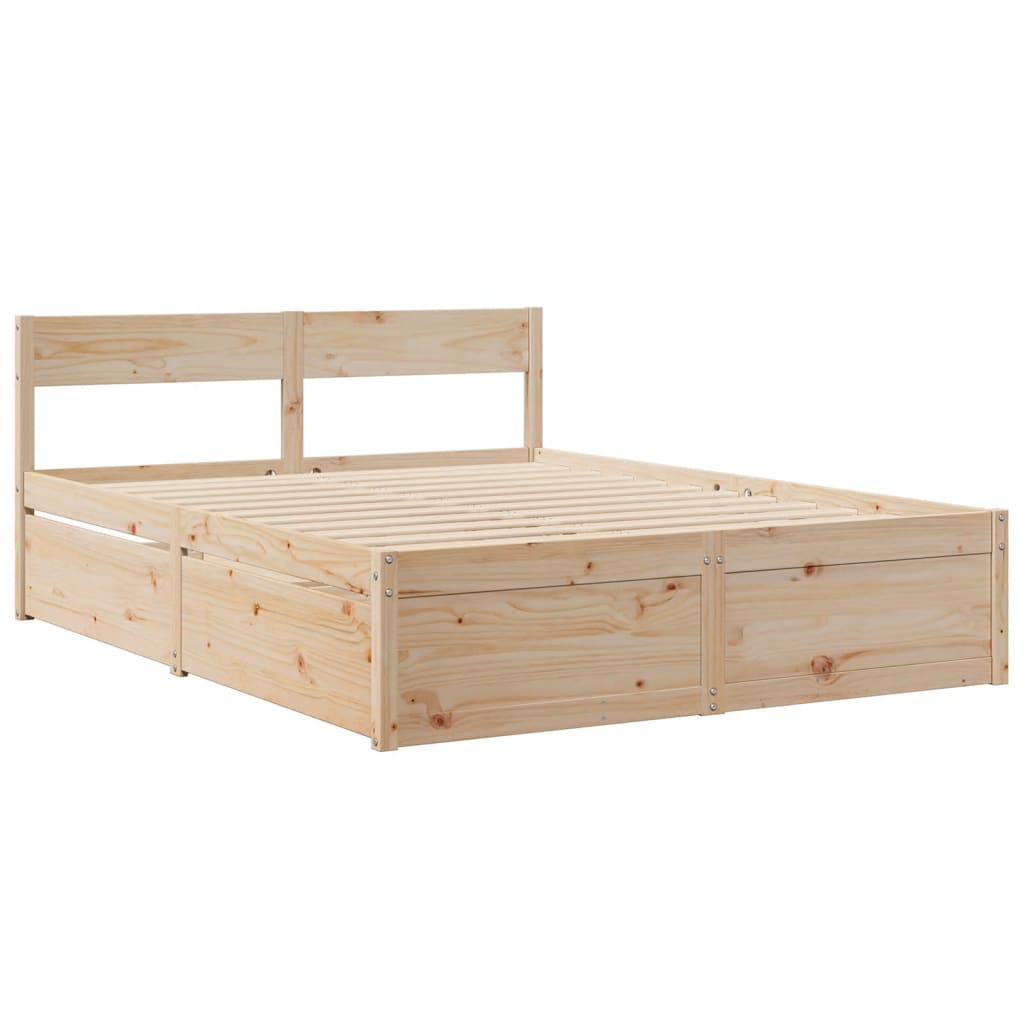 Cama sem colchão 140x200 cm madeira de pinho maciça