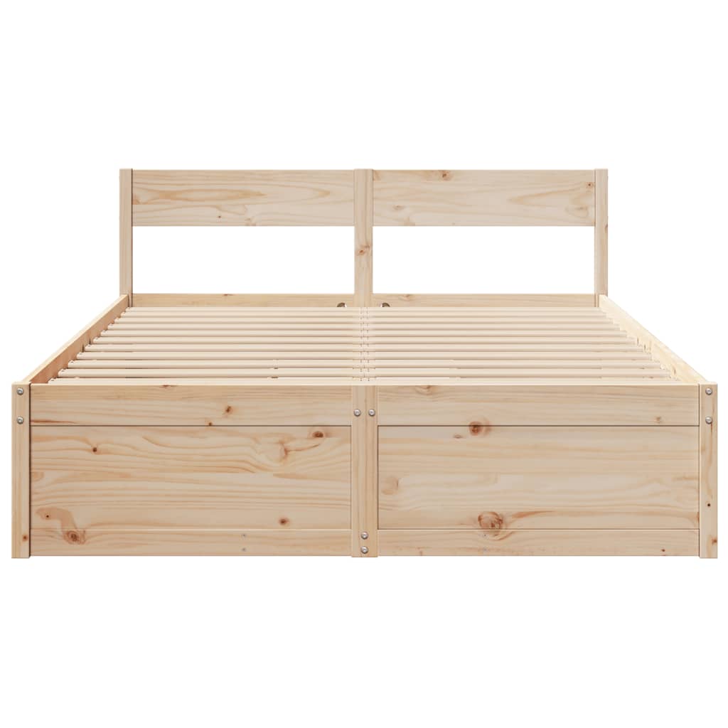Cama sem colchão 140x200 cm madeira de pinho maciça