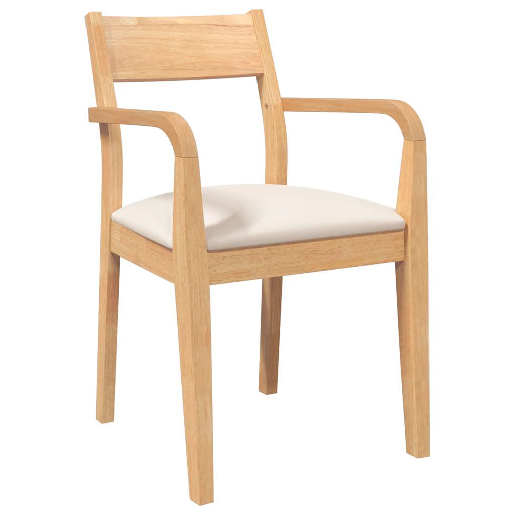 Cadeiras de jantar com almofadões 2 pcs madeira maciça natural