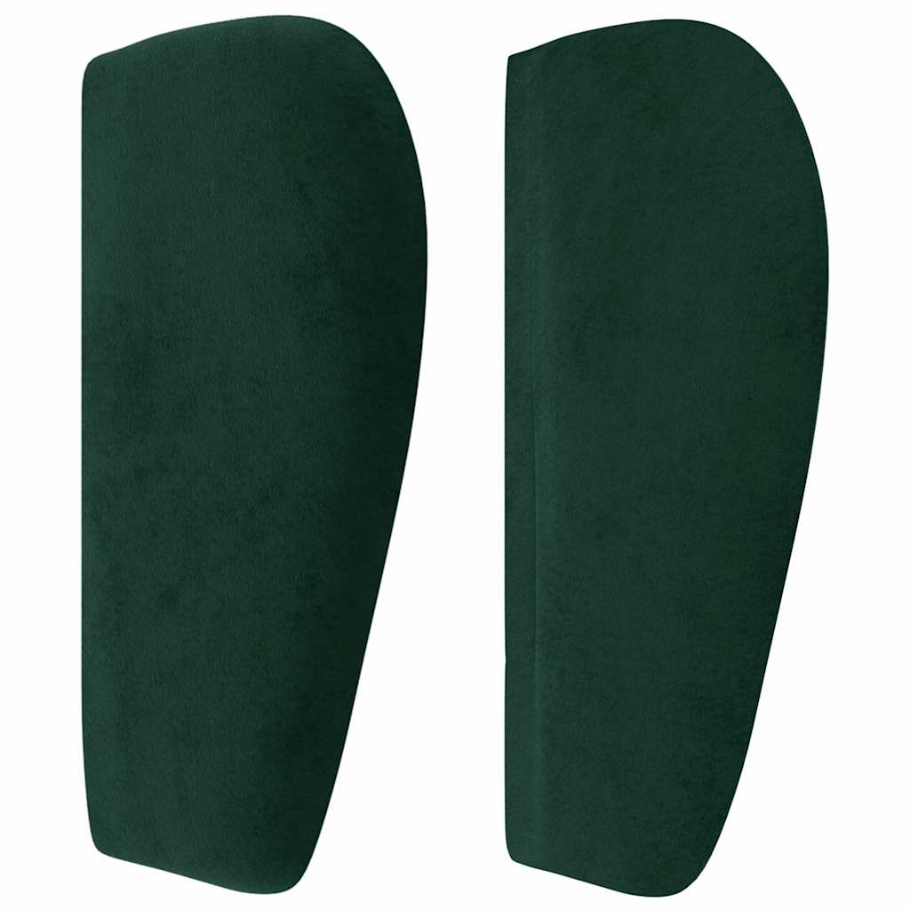 Cabeceira de cama c/ abas veludo 103x23x78/88cm verde-escuro