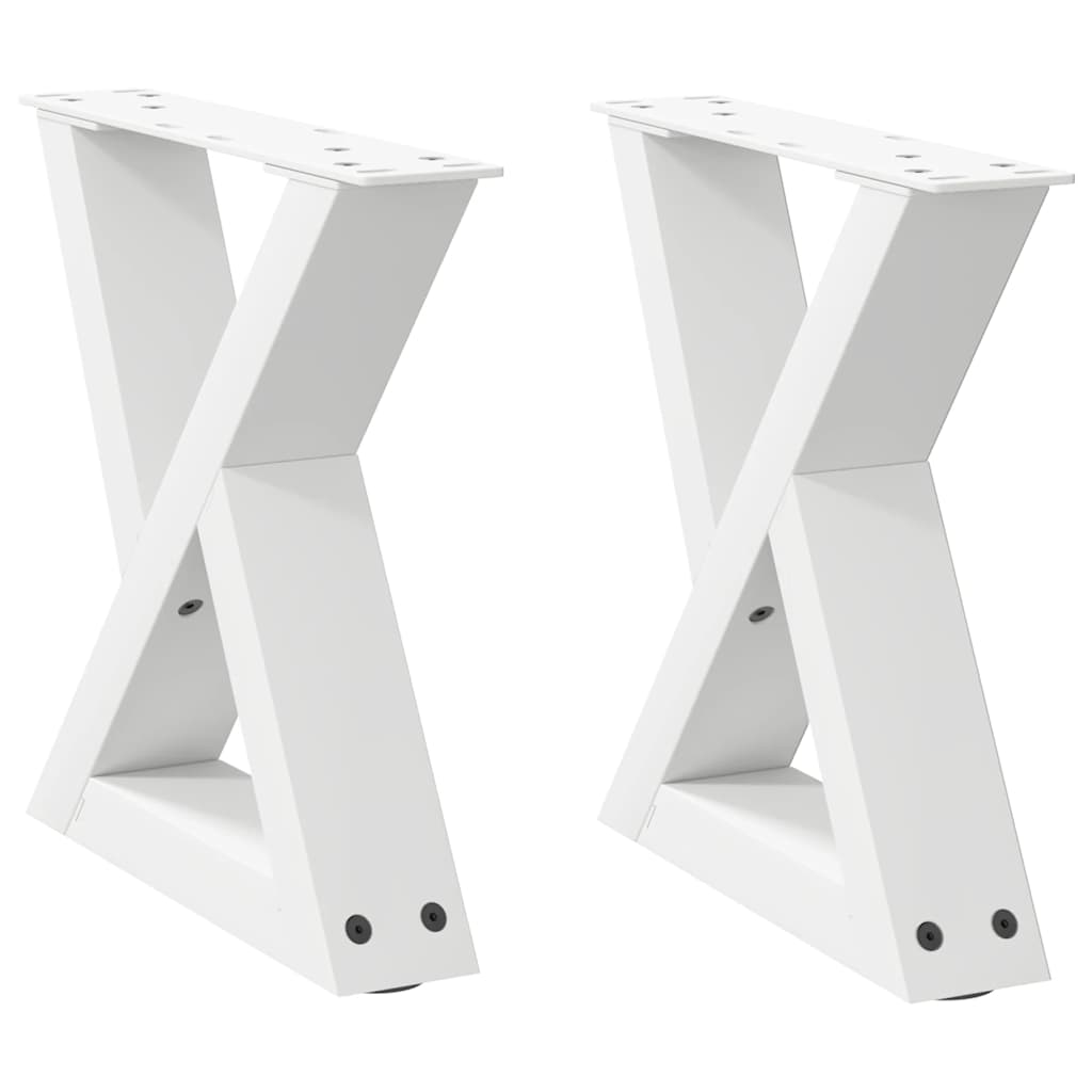 Pés para mesa de centro 2 peças, branco, 30x(30-31,3) cm, aço