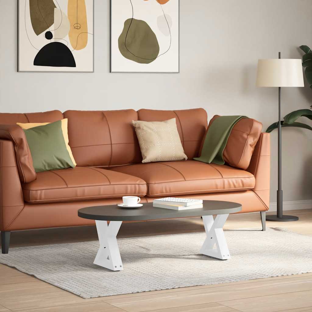 Pés para mesa de centro 2 peças, branco, 30x(30-31,3) cm, aço