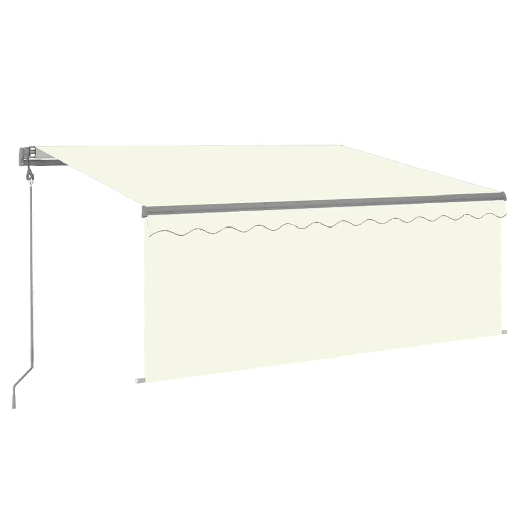 Toldo automático c/ estore/LED/sensor de vento 3x2,5m cor creme