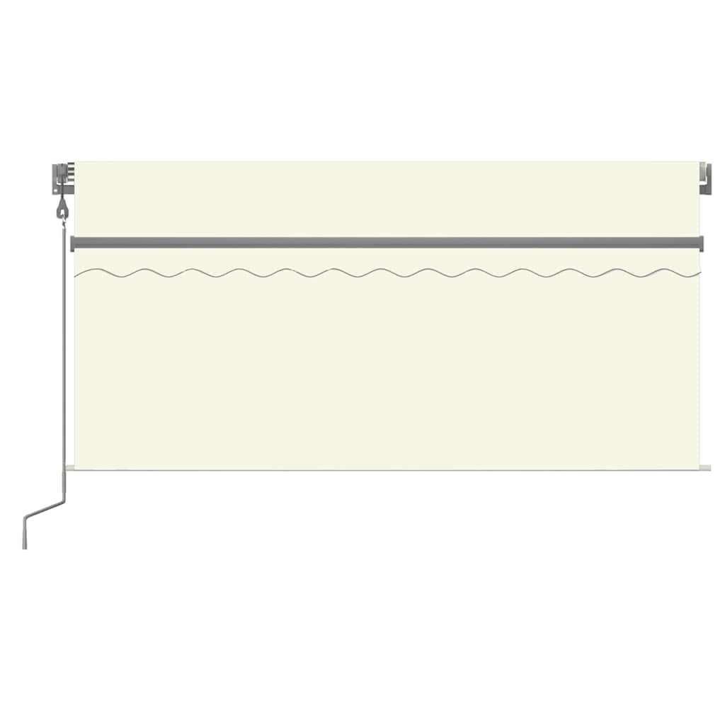 Toldo automático c/ estore/LED/sensor de vento 3x2,5m cor creme
