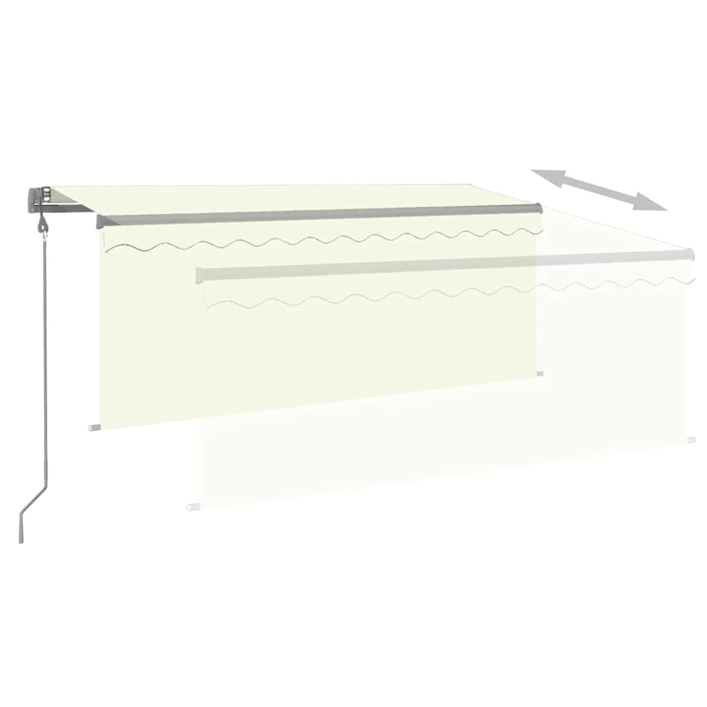 Toldo automático c/ estore/LED/sensor de vento 3x2,5m cor creme