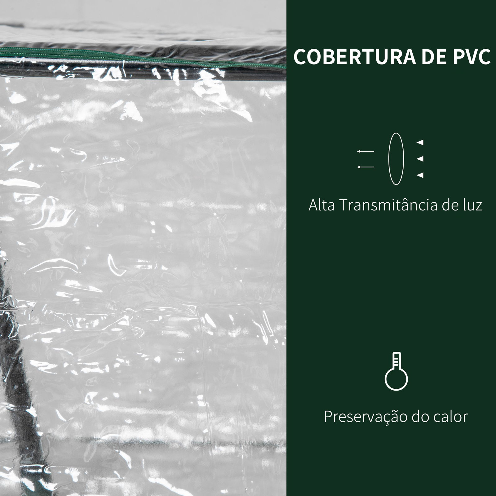 Estufa 119x60x60cm Estufa de Jardim com 2 Janelas Enroláveis para Cultivo de Plantas Verduras Flores Transparente
