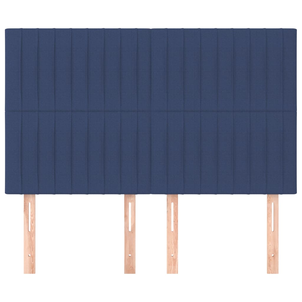 Cabeceira azul 144x5x118/128 cm tecido
