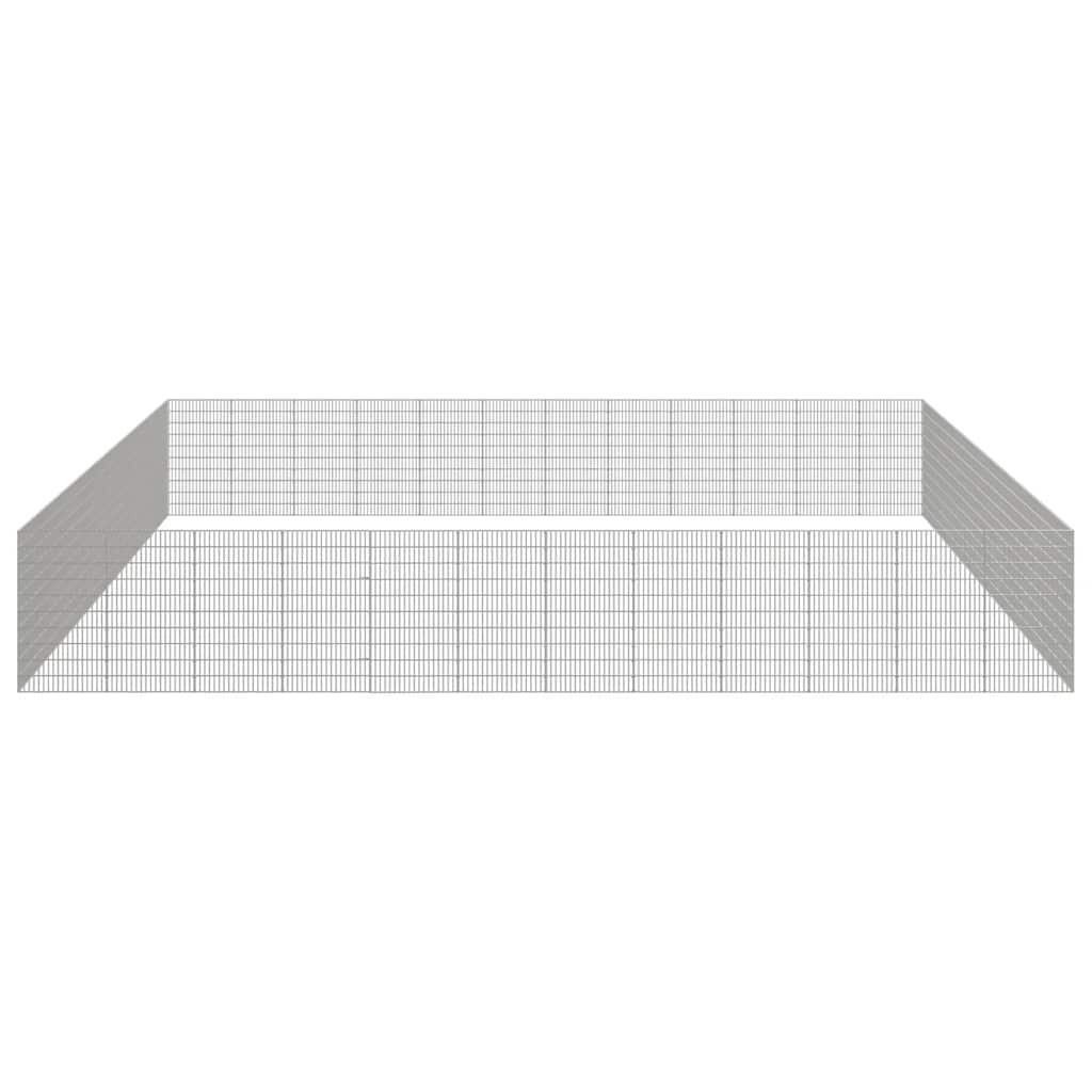 Recinto exterior p/ animais 48 painéis 54x100cm ferro galvaniz.