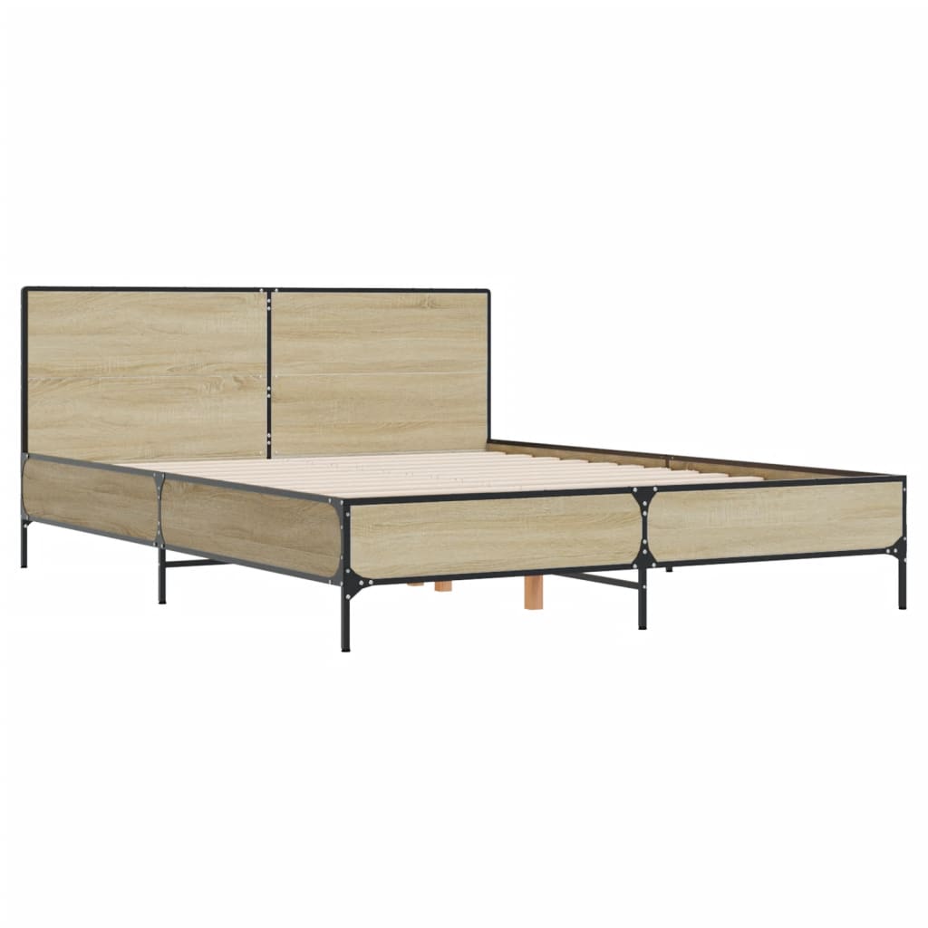 Estrutura de cama 160x200 cm derivados madeira/metal