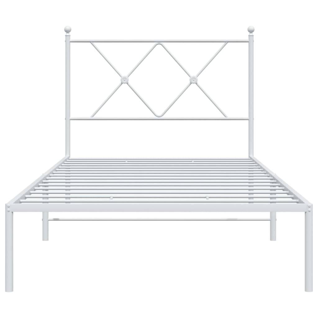 Estrutura de cama com cabeceira 90x200 cm metal branco