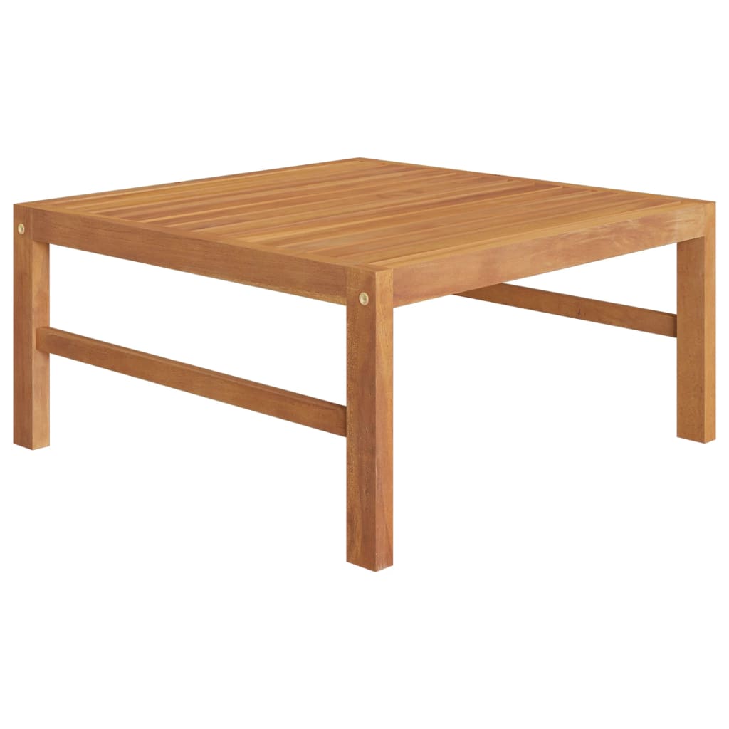 2 Pcs conj. lounge de jardim c/ almofadões cor creme teca