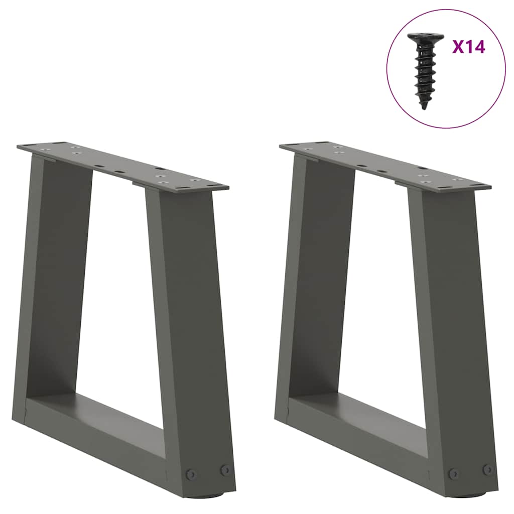 Pés para mesa de centro em v, 2 peças, antracite, 40x(30-31,3) cm, aço