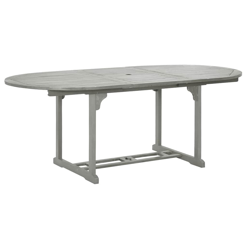 Mesa de jardim 200 x 100 x 75 cm madeira maciça de acácia cinza