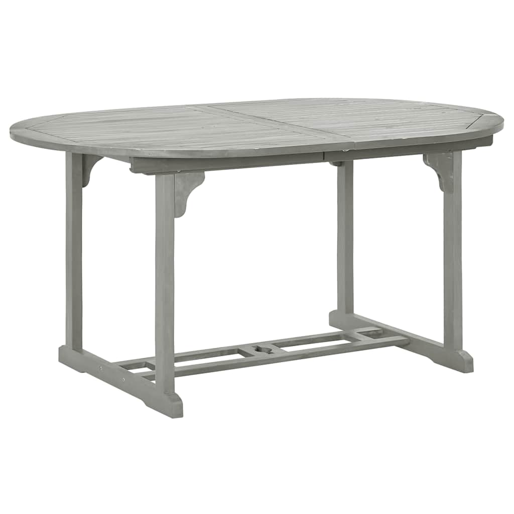 Mesa de jardim 200 x 100 x 75 cm madeira maciça de acácia cinza