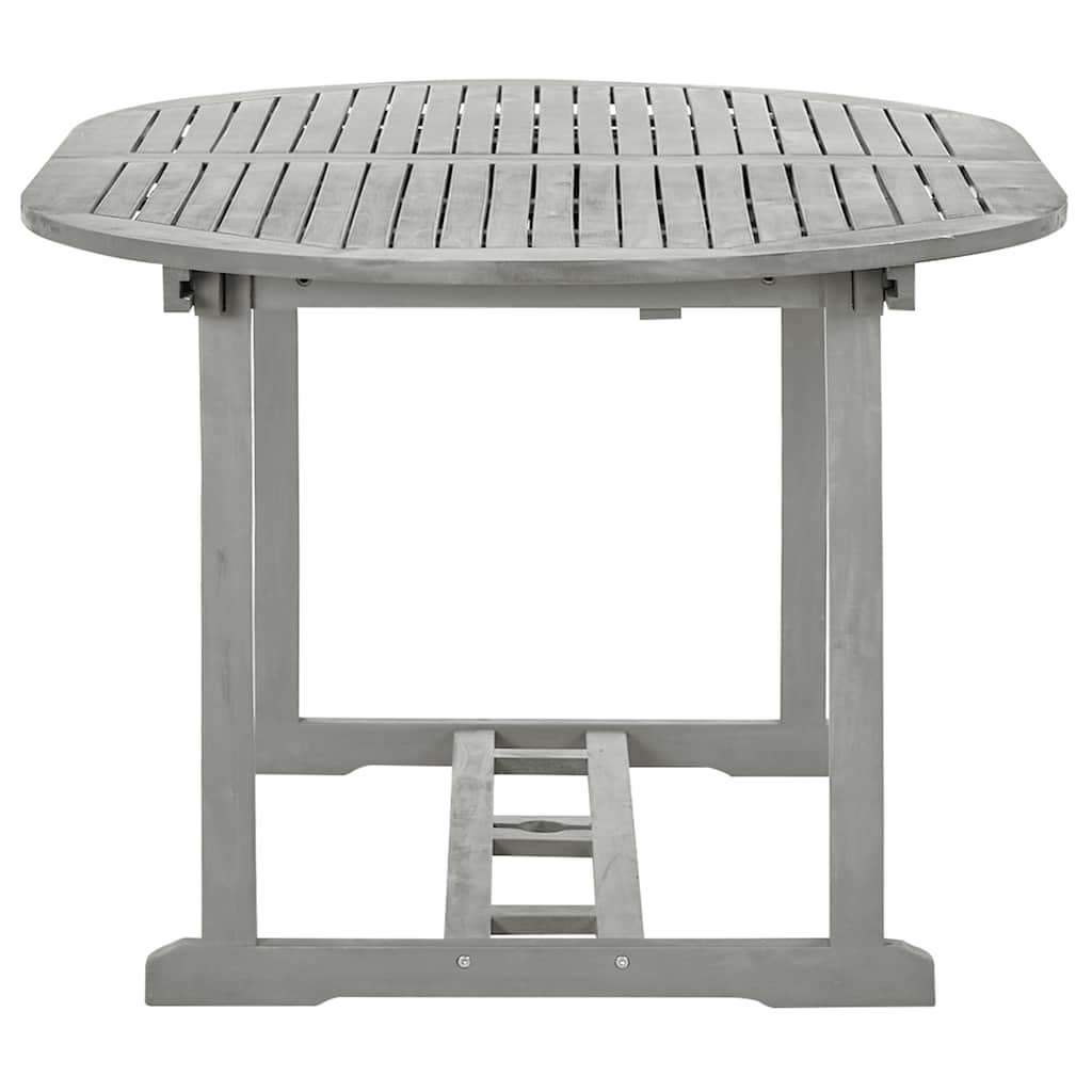 Mesa de jardim 200 x 100 x 75 cm madeira maciça de acácia cinza