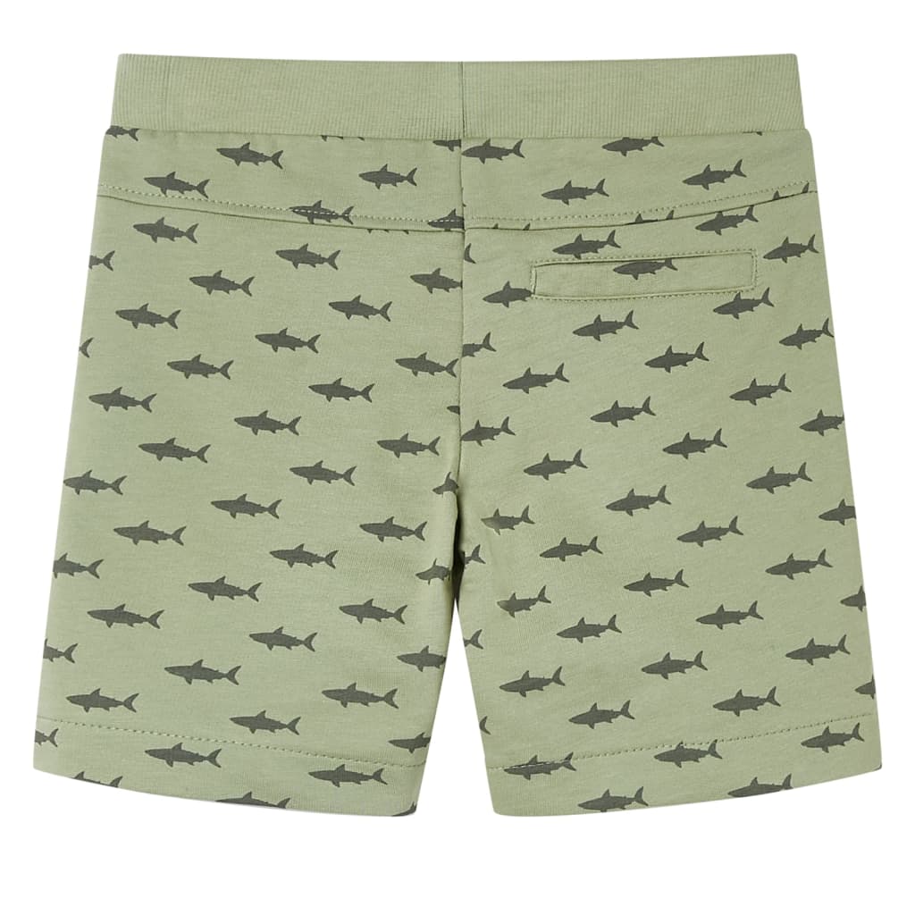 Calções de criança com cordão cor caqui-claro 128