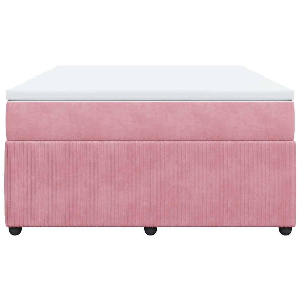 Cama com molas/colchão 140x200 cm veludo rosa