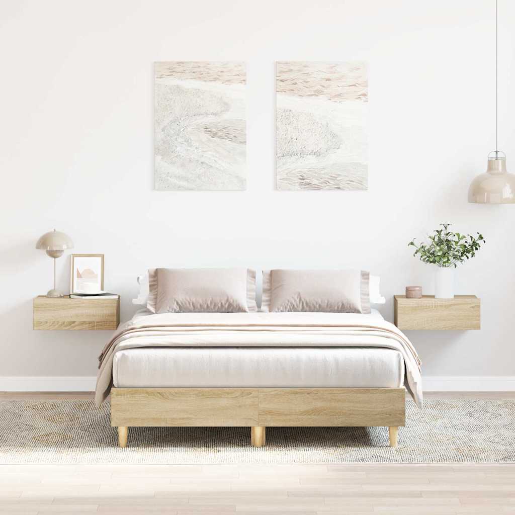 Estrutura cama sem colchão 120x200 cm carvalho sonoma