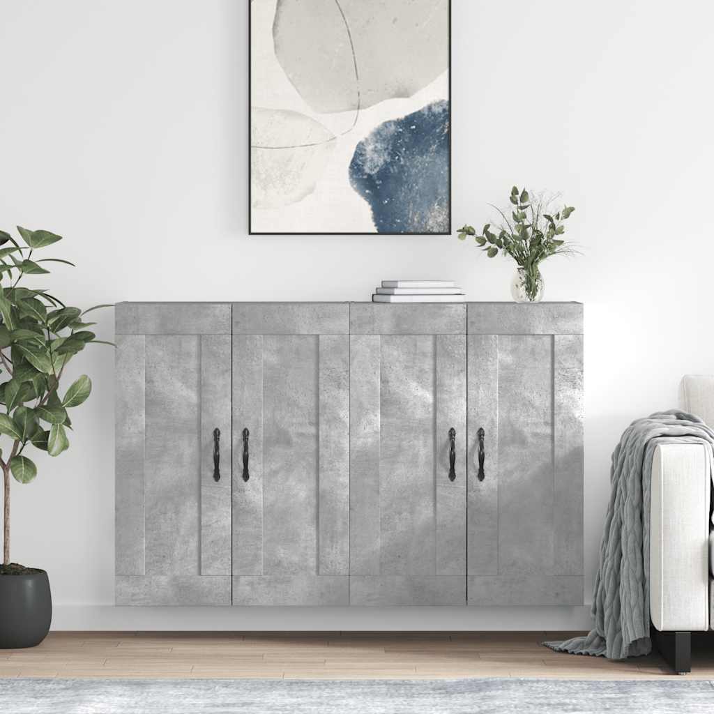 Móveis de parede 2 pcs derivados de madeira cinzento cimento