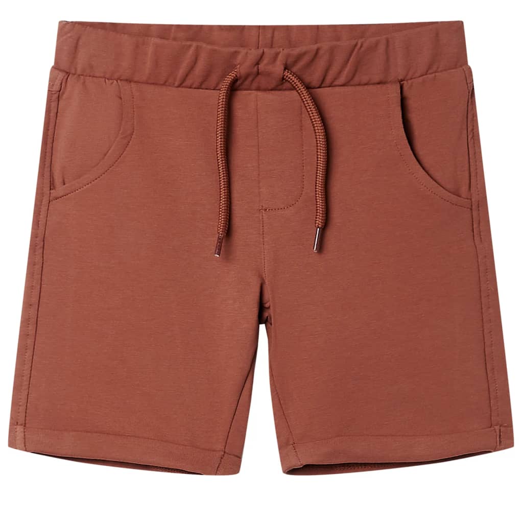 Calções de criança com cordão castanho 128