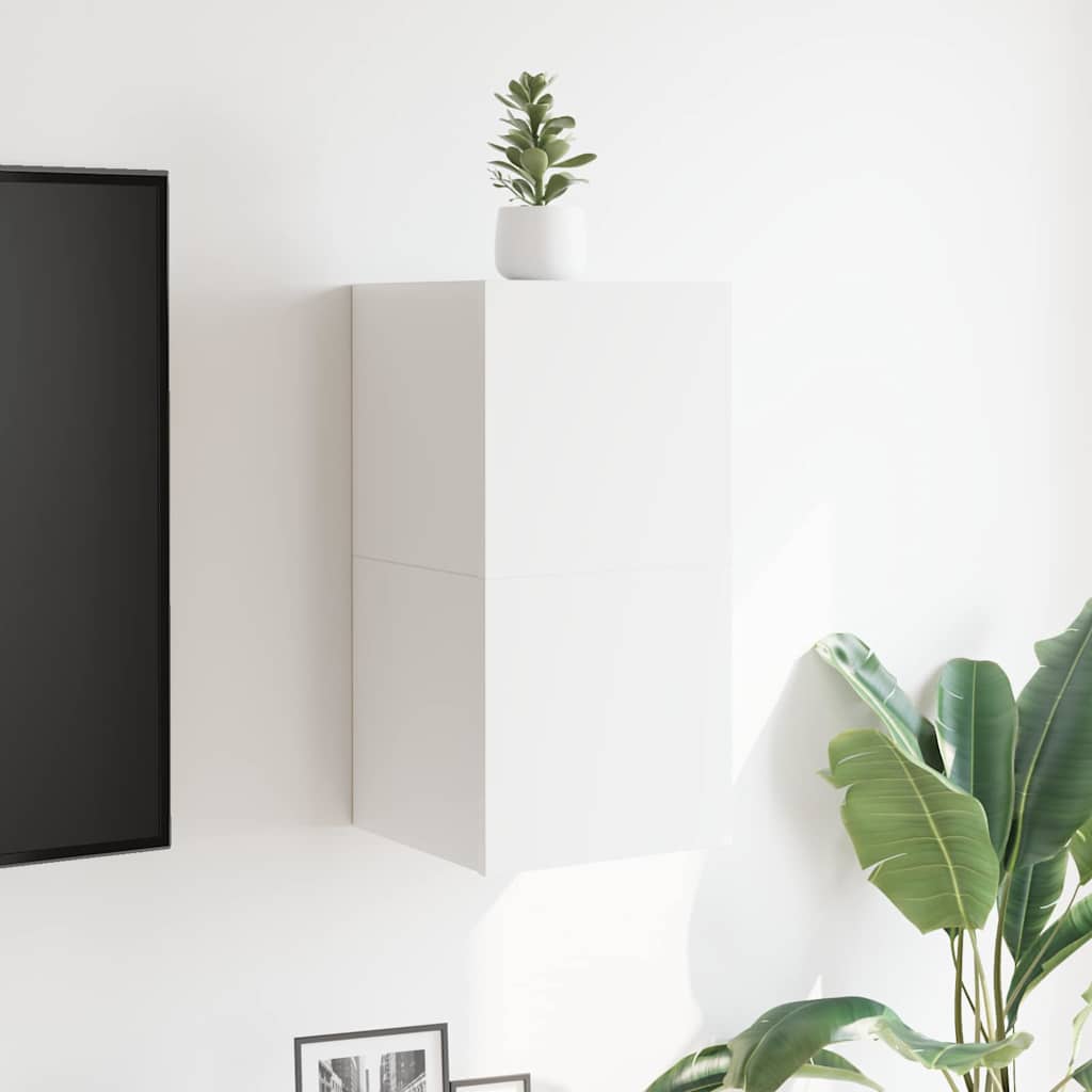 Móvel de TV de parede 2 pcs 30,5x30x30 cm branco