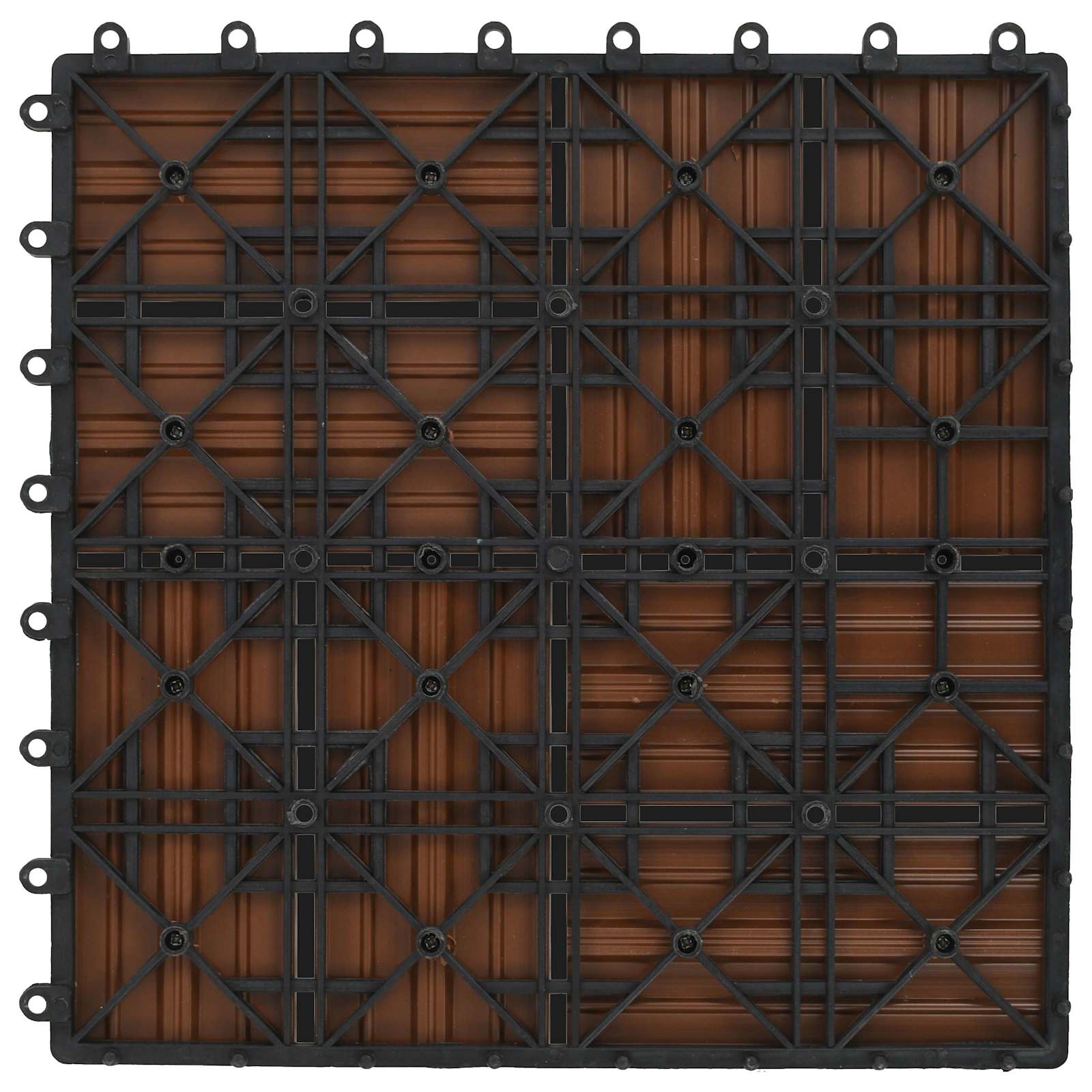 Telha de deck 11 unid. castanho 30 x 30 cm wpc