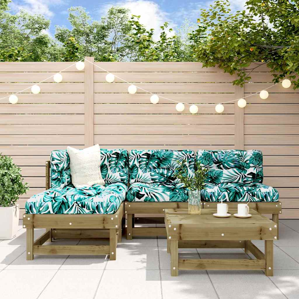 5 Pcs conjunto lounge de jardim madeira de pinho impregnada