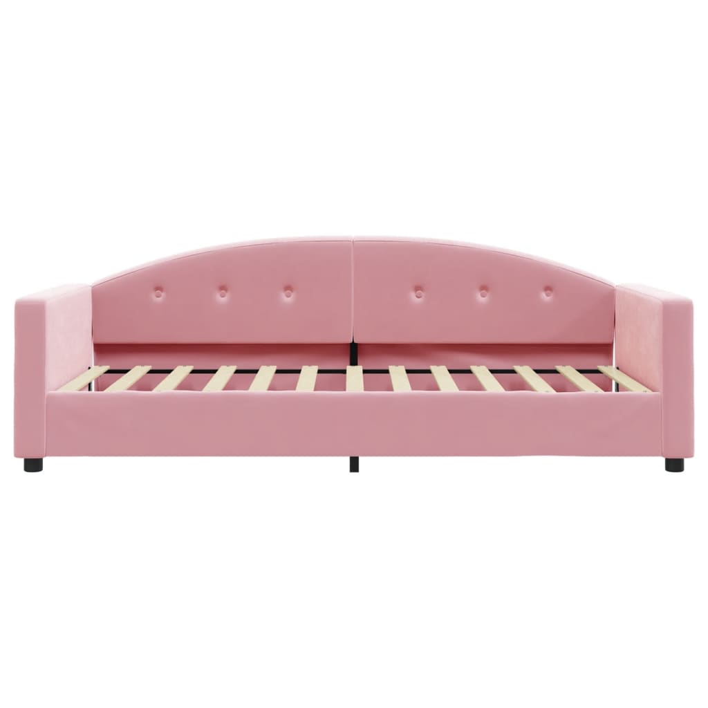 Sofá-cama com colchão 90x200 cm veludo rosa