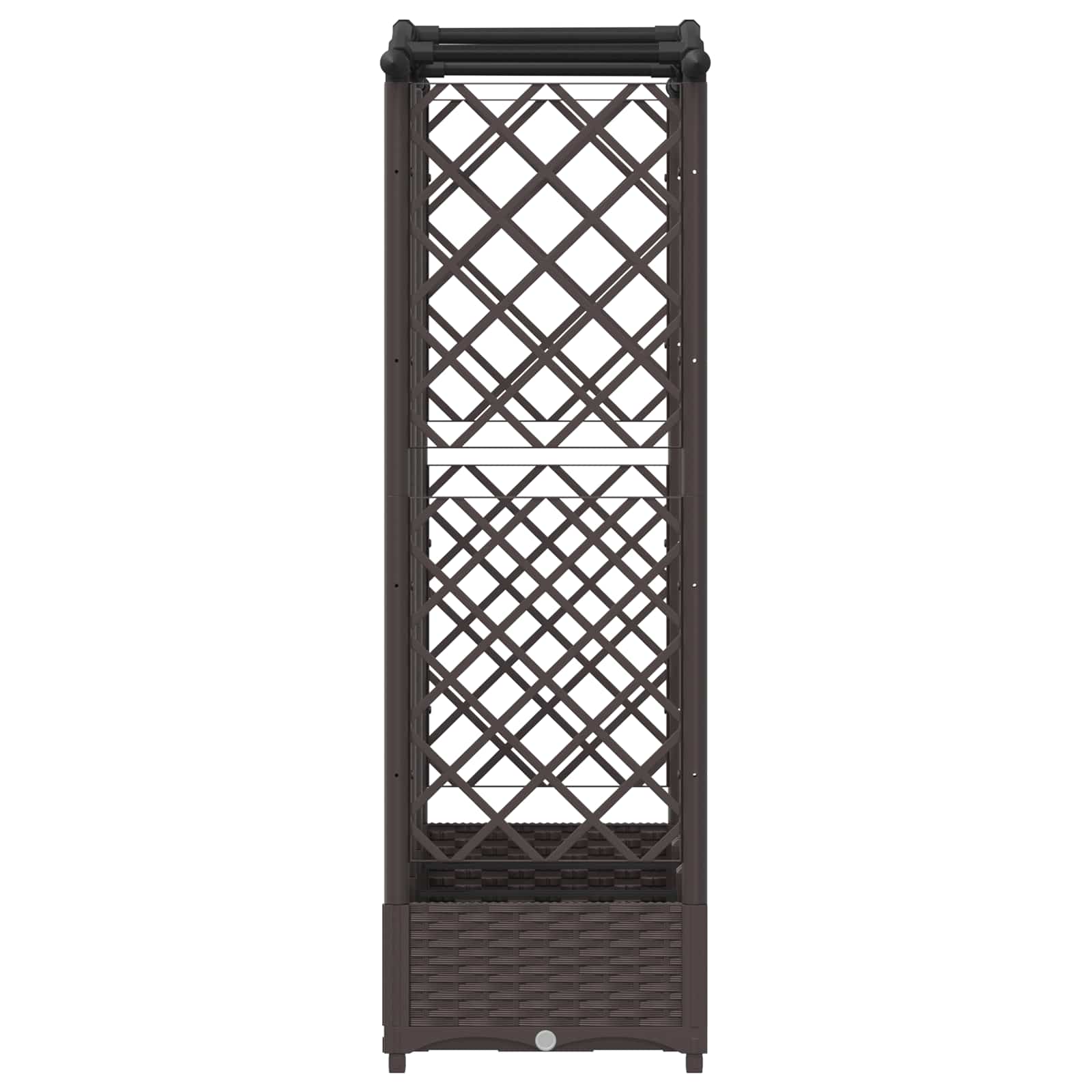 Cama elevada com treliça e telhado castanho 163 x 40 x 123 cm