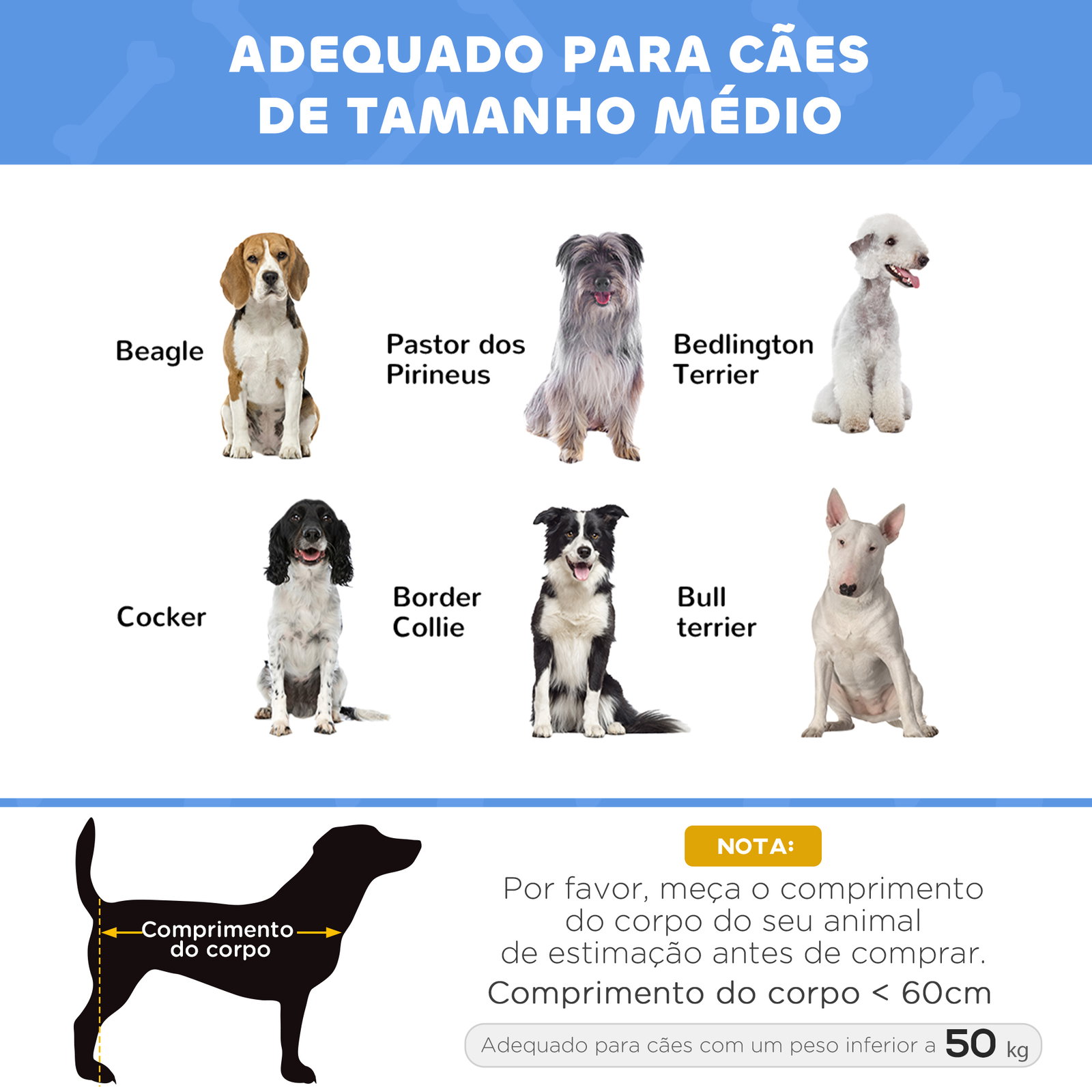 Cama elevada para cães com tecido oxford e estrutura de metal para interior e exterior 92x76x18 cm azul